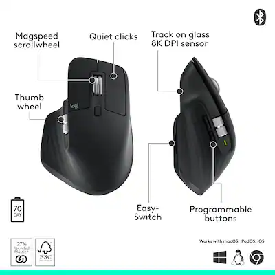 Logitech MX Master 3S Mouse Inalámbrico